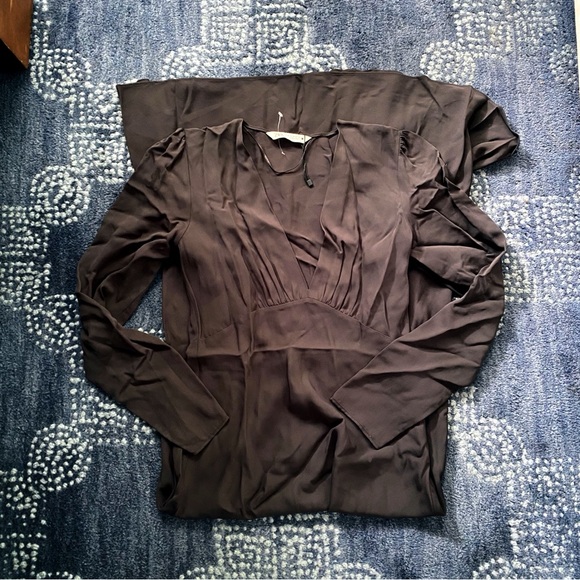 🖤 ZARA BLACK VNECK LONG SLEEVE MAXI DRESS! - Picture 6 of 10